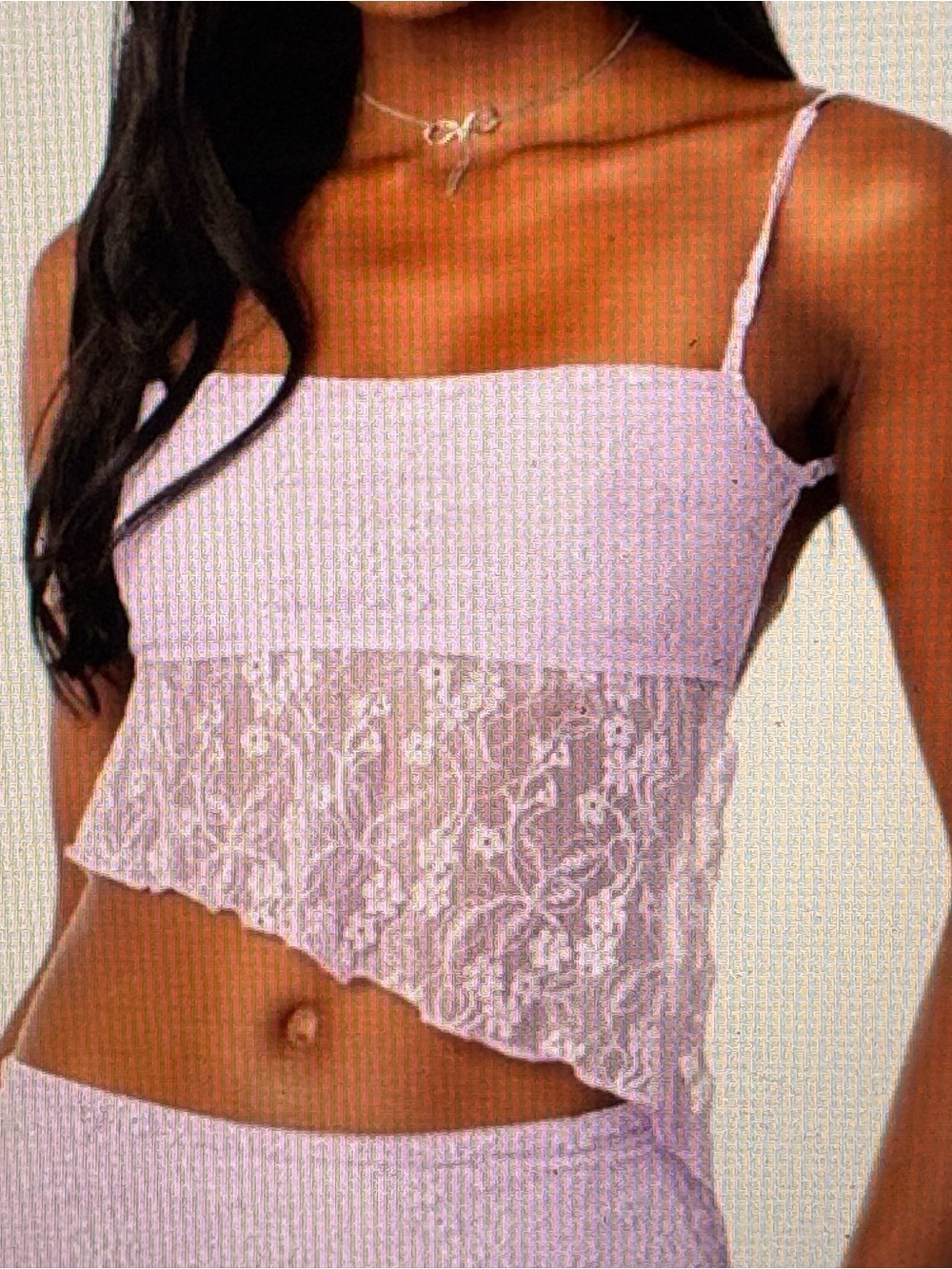 Edikted Light Purple Lace-Trim Cami Top - Women